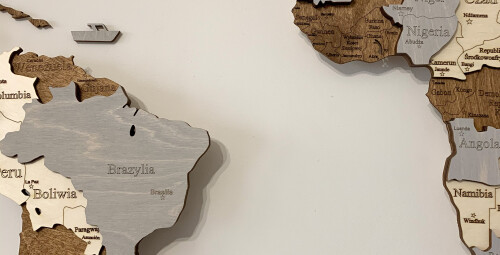 Stwórz Drewnianą Mapę Świata 3D - rozmiar S | Cała Polska | - prezent na urodziny_P