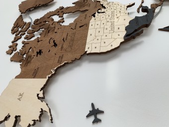 Stwórz Drewnianą Mapę Świata 3D - rozmiar S | Cała Polska | - prezent dla żony_P