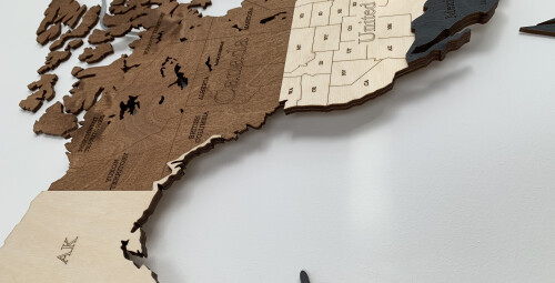 Stwórz Drewnianą Mapę Świata 3D - rozmiar S | Cała Polska | - prezent dla żony_P