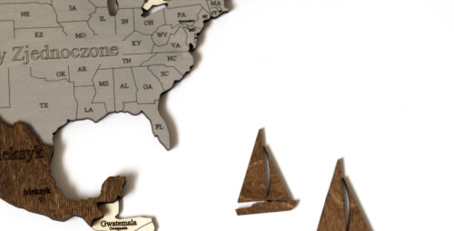 Stwórz Drewnianą Mapę Świata 3D - rozmiar S | Cała Polska | - prezent dla niego_P