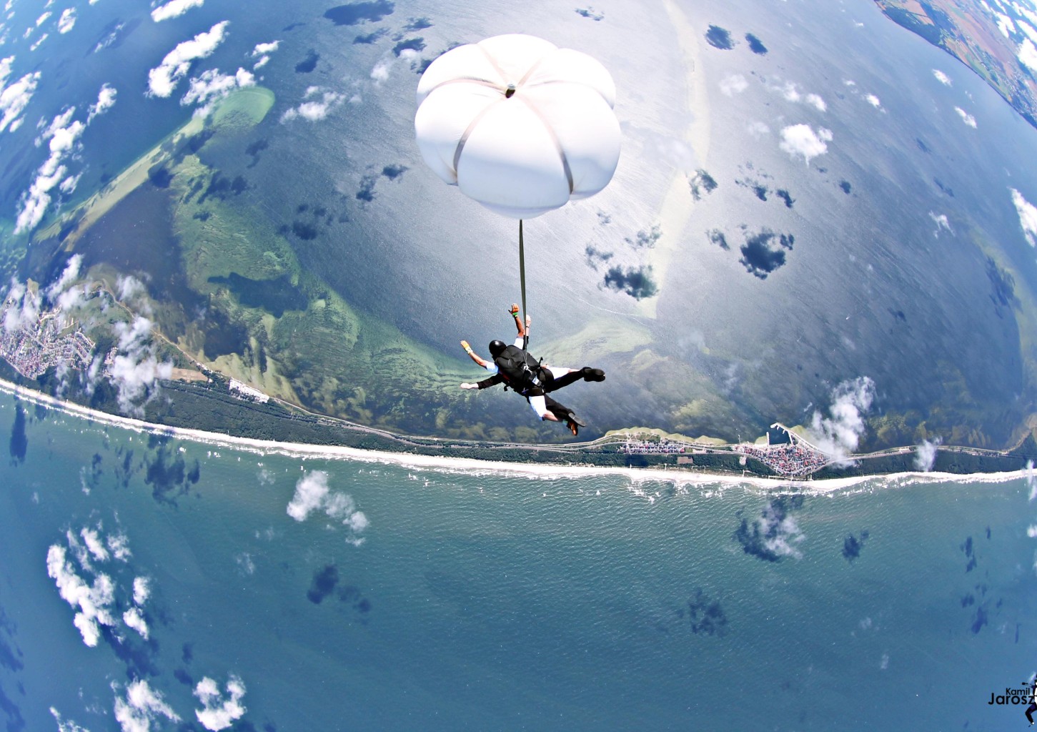Skok ze Spadochronem z Filmowaniem Selfie nad Helem | Jastarnia