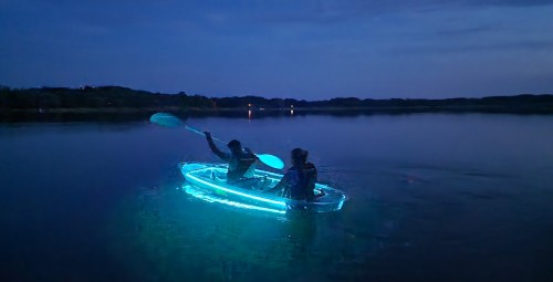 Noce Pływanie Niewidzialnym Kajakiem dla Dwojga (4 godziny) | Potołówek-Prezent dla Znajomych_P