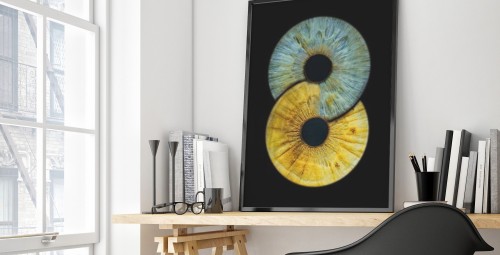 Artystyczne Zdjęcie Tęczówek Oczu dla Dwojga – Format A3 | Warszawa | Prezent dla Rodziców_S