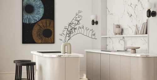 Artystyczne Zdjęcie Tęczówek Oczu dla Dwojga – Format A2 | Warszawa | Prezent na Święta_S