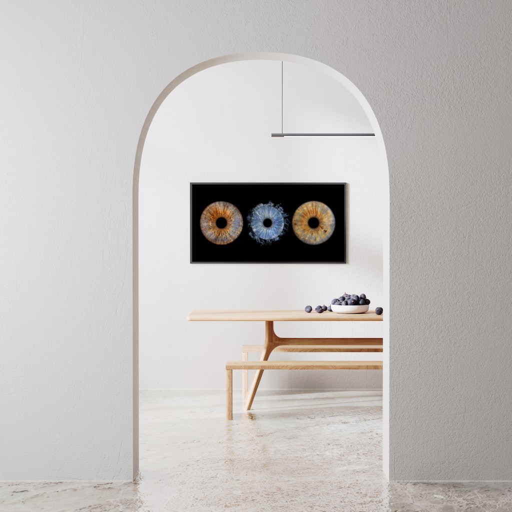 Artystyczne Zdjęcie Tęczówek Oczu (3 Osoby) Premium – Format 90x30 cm | Poznań 