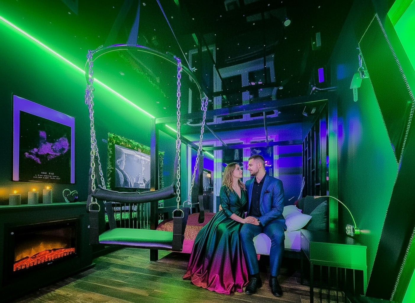 Romantyczny Pobyt w Apartamencie Green (1 Noc, 2 Osoby) | Secret Room | Toruń