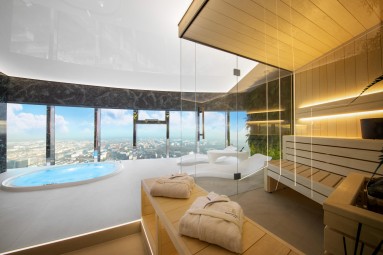 Luksusowy Pobyt w Apartamencie z Jacuzzi i Sauną (1 Noc, 1-2 Osoby) | Sky Tower | Prezent dla Pary_P
